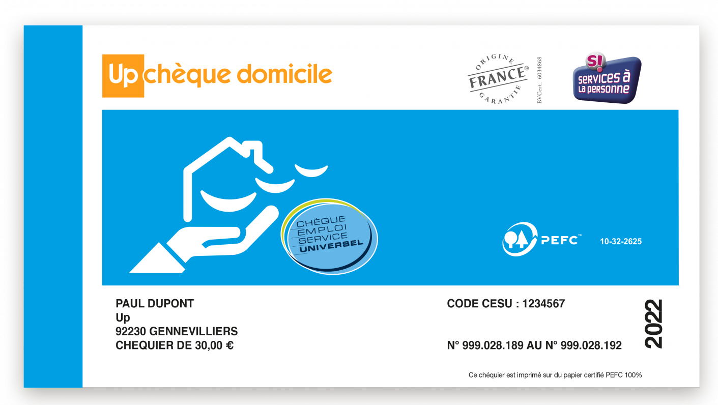 Visuel chéquier Chèque Domicile