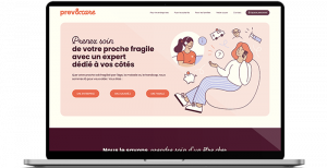 Visuel site internet prev&care sur ordinateur